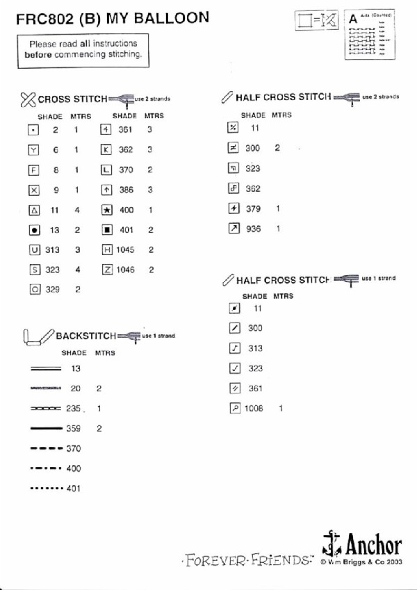 Schema punto croce My Balloon 6