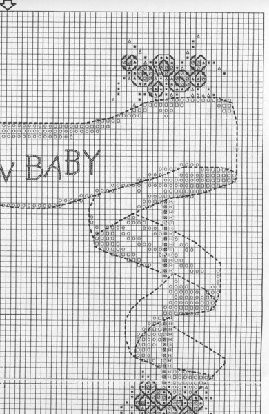 Schema punto croce Nascita Con Culletta 8