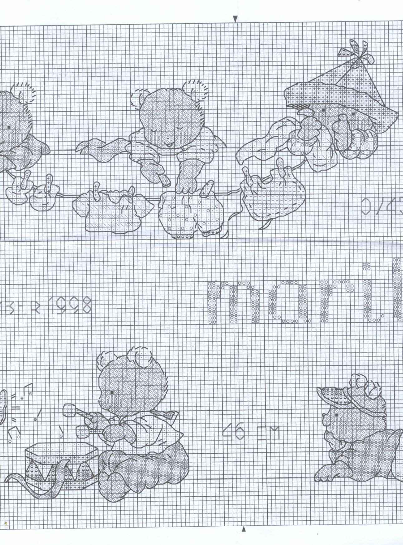 Schema punto croce Nascita Happy Friends 4