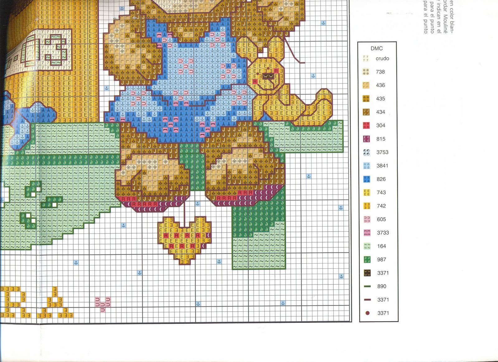 Schema punto croce Nascita Orsetti 1c