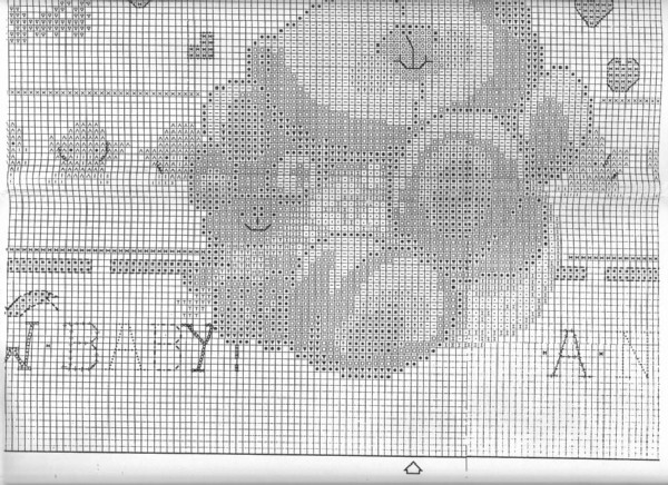Schema punto croce Nascita Orsetti 2j