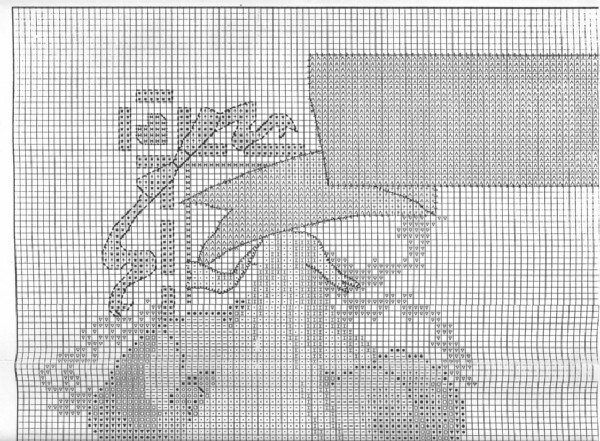 Schema punto croce Nascita Orsetti 2m