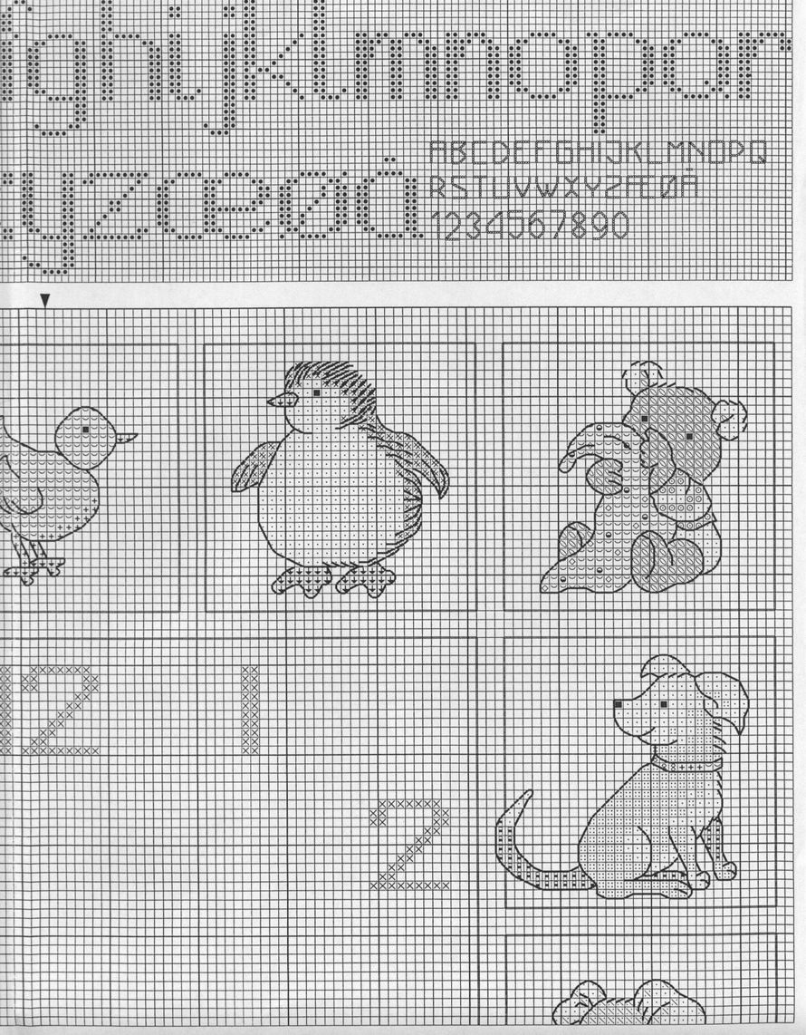 Schema punto croce Orologio Happy Friends 3