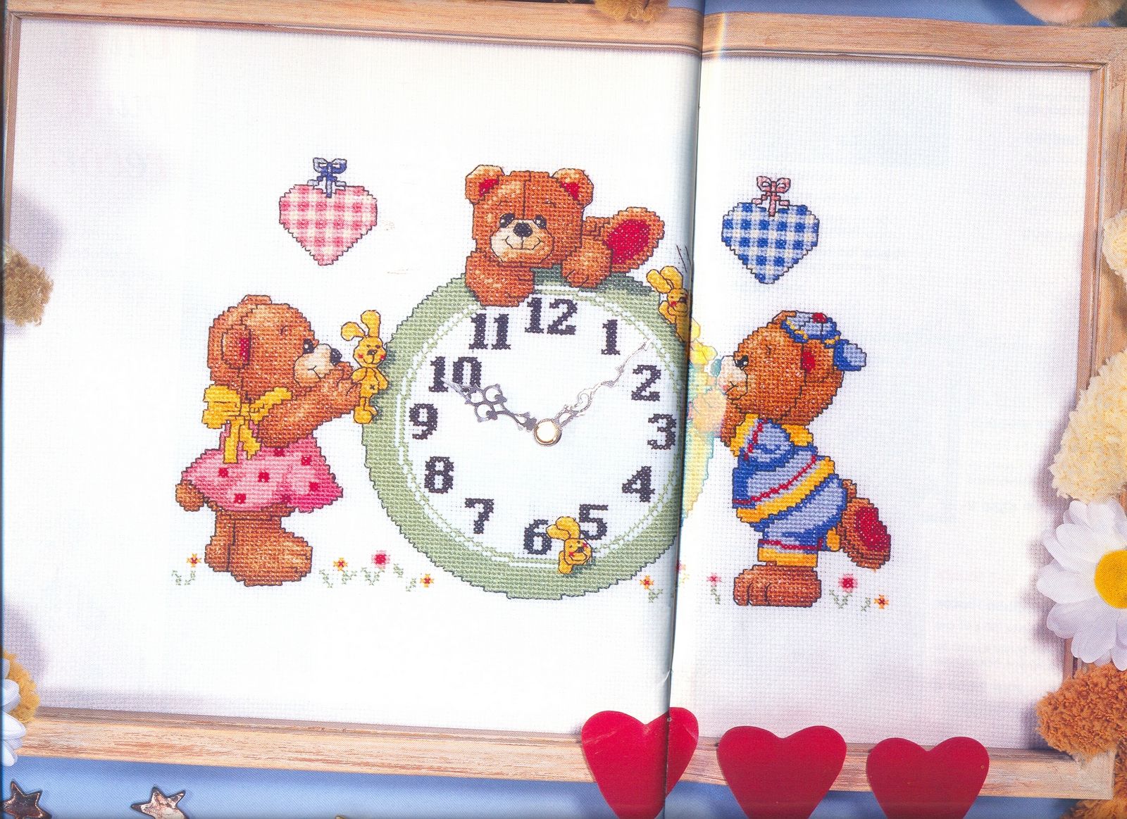 Schema punto croce Orologio Orsetti 1a