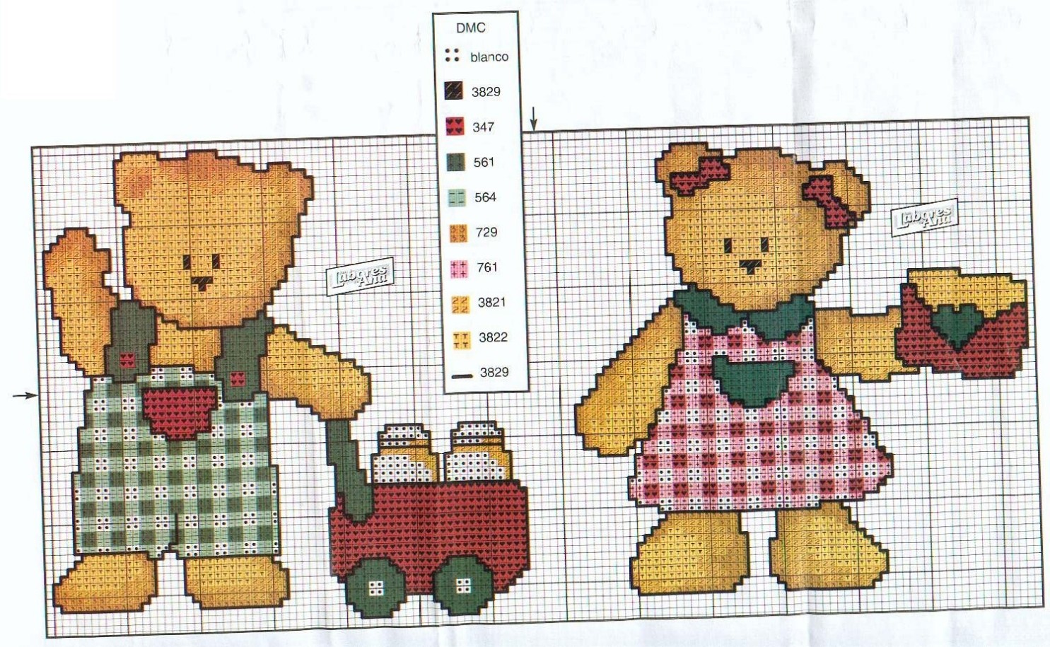 Schema punto croce Orsa Lettera