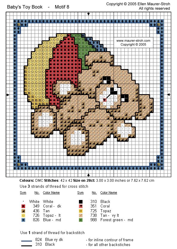 Schema punto croce Orseto Con Palla