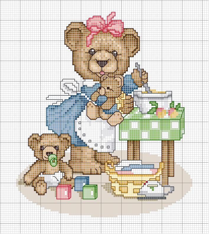 Schema punto croce Orsetta Casalinga 2