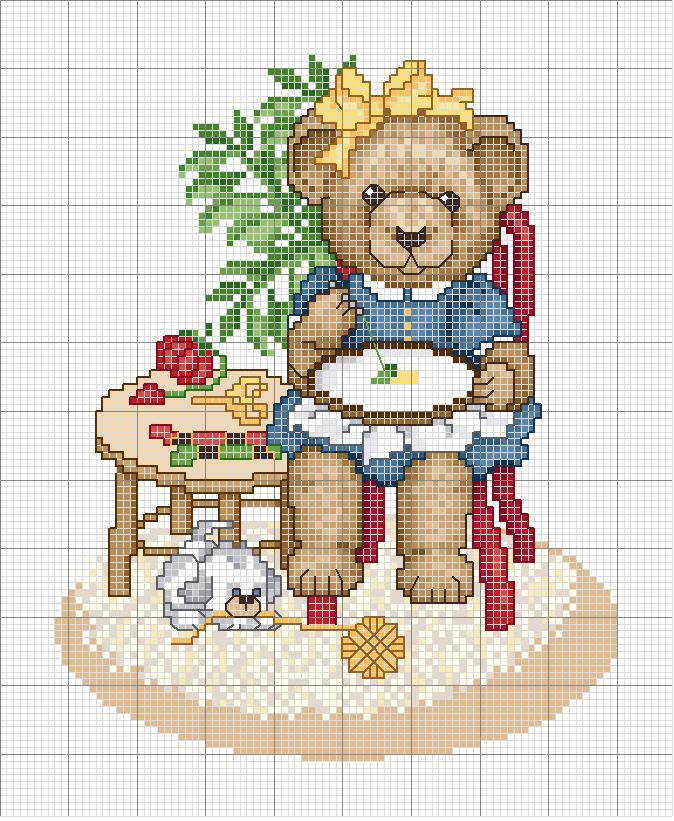 Schema punto croce Orsetta Ricamatrice 2