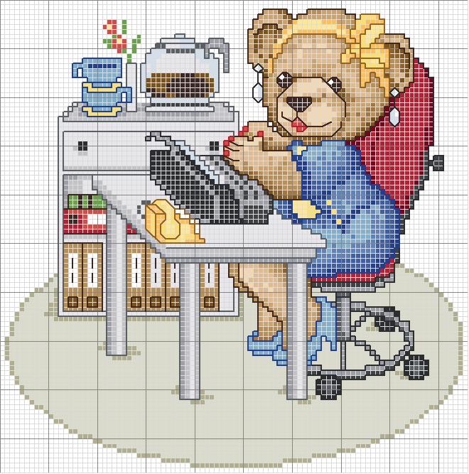 Schema punto croce Orsetta Segretaria 2