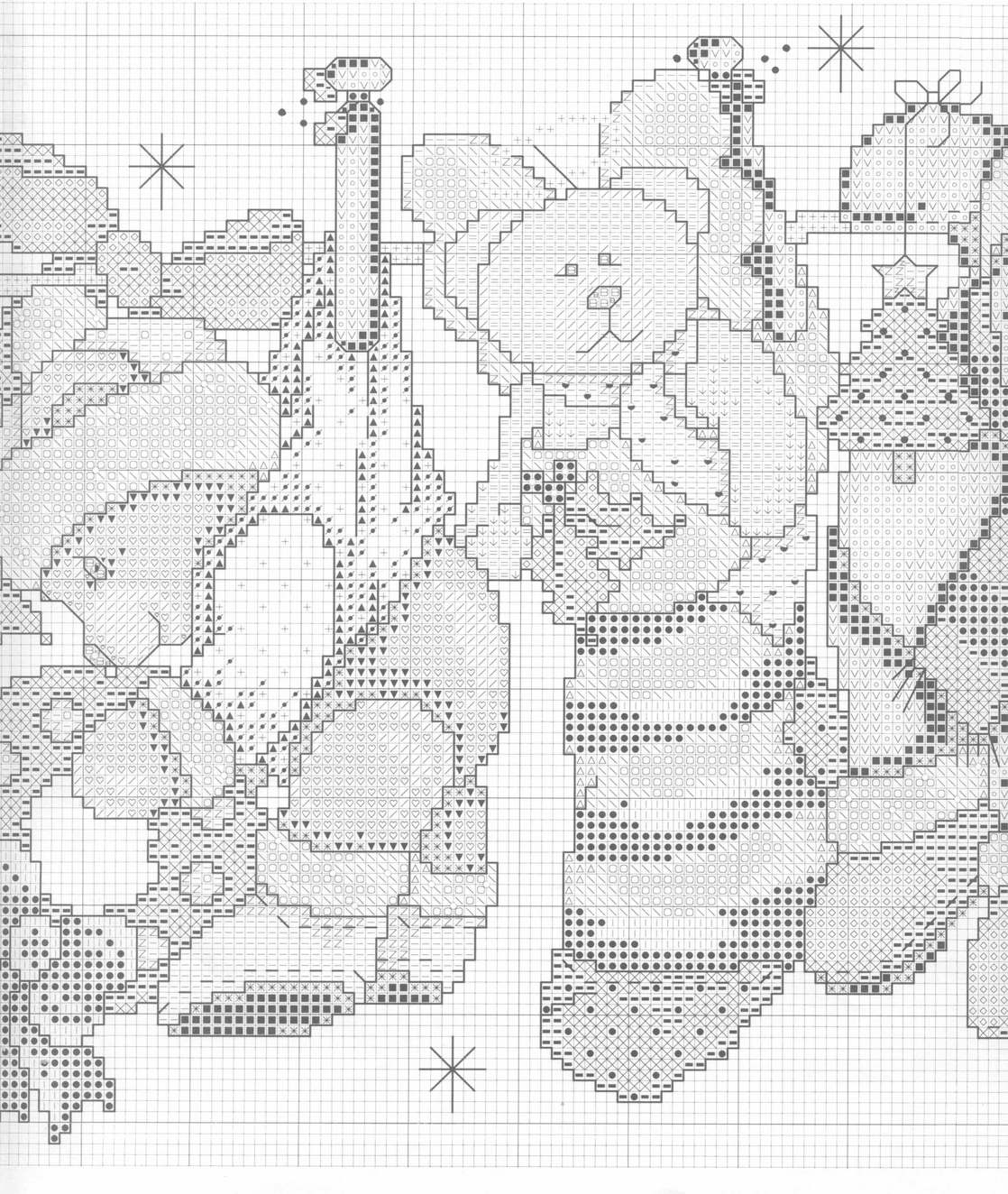 Schema punto croce Orsetti Natalizi Appesi 4