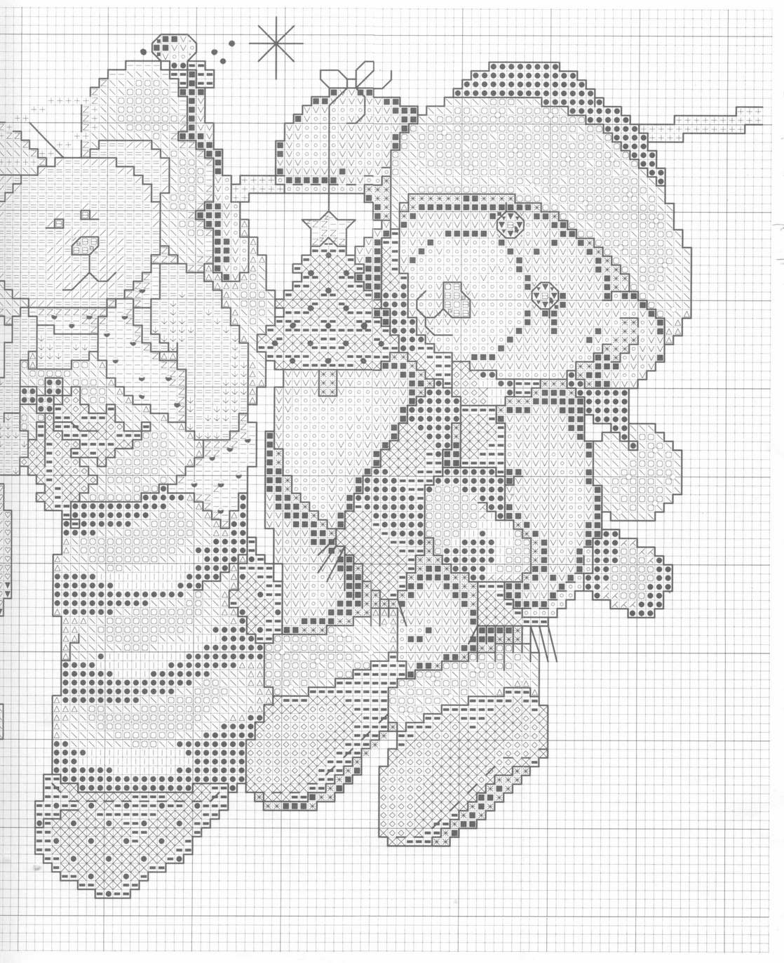 Schema punto croce Orsetti Natalizi Appesi 5