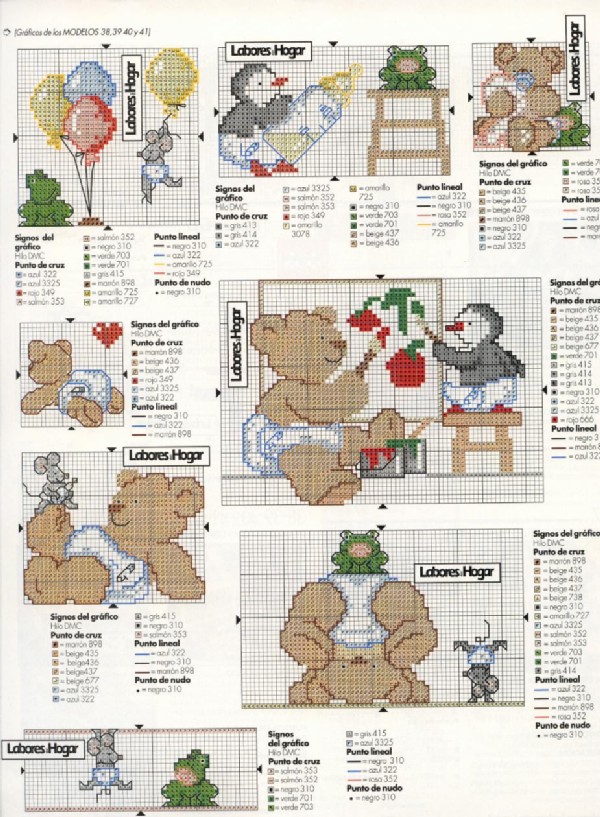 Schema punto croce Orsetti Pannolino 1