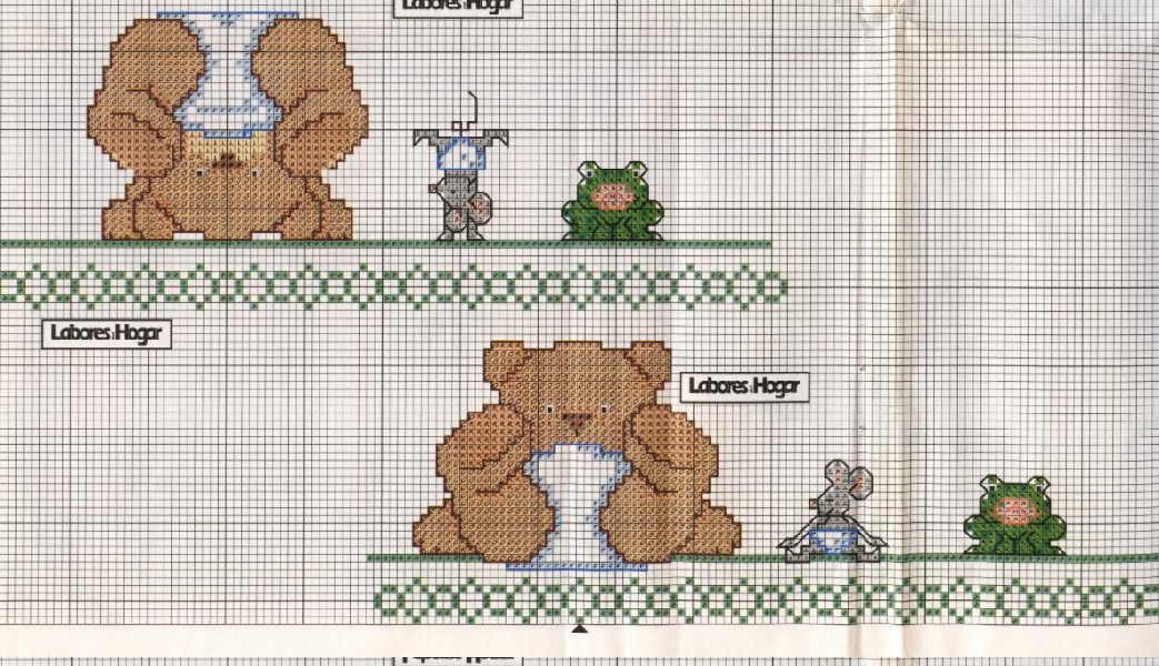 Schema punto croce Orsetti Pannolino 2