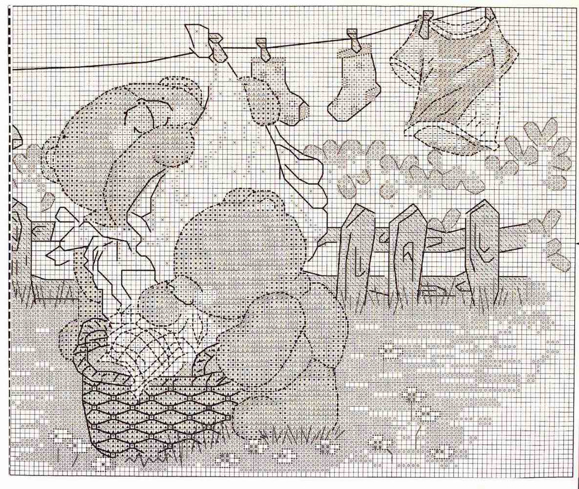 Schema punto croce Orsi Laboriosi 2