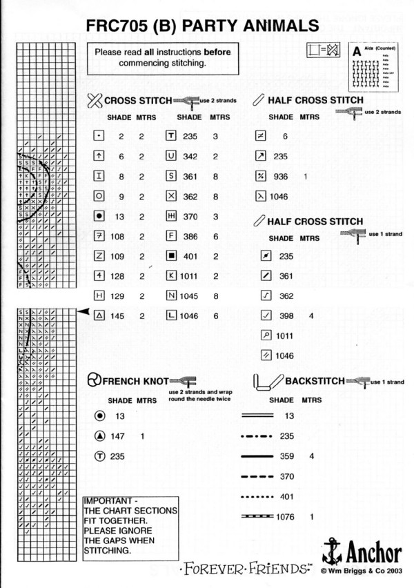 Schema punto croce Party Animals 9