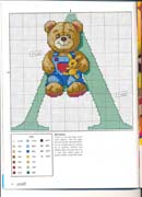 Schema punto croce Abecedario Orsetti 1a