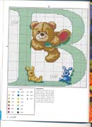 Schema punto croce Abecedario Orsetti 1b