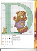 Schema punto croce Abecedario Orsetti 1d