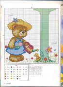 Schema punto croce Abecedario Orsetti 1i