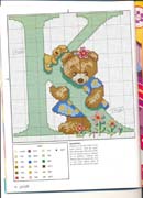 Schema punto croce Abecedario Orsetti 1k