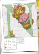 Schema punto croce Abecedario Orsetti 1n