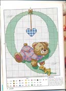 Schema punto croce Abecedario Orsetti 1q