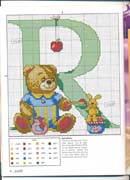 Schema punto croce Abecedario Orsetti 1r