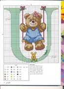 Schema punto croce Abecedario Orsetti 1u