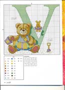 Schema punto croce Abecedario Orsetti 1v