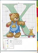 Schema punto croce Abecedario Orsetti 1x