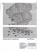 Schema punto croce Birth Sampler 4