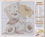 Schema punto croce Lickle Teddy Fiore3