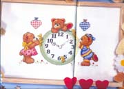 Schema punto croce Orologio Orsetti 1a