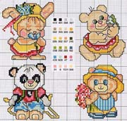 Schema punto croce Orsetti Simpatici