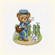 Schema punto croce Orsetto Postino 1