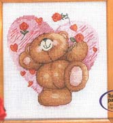 Schema punto croce Valentine Bear 4