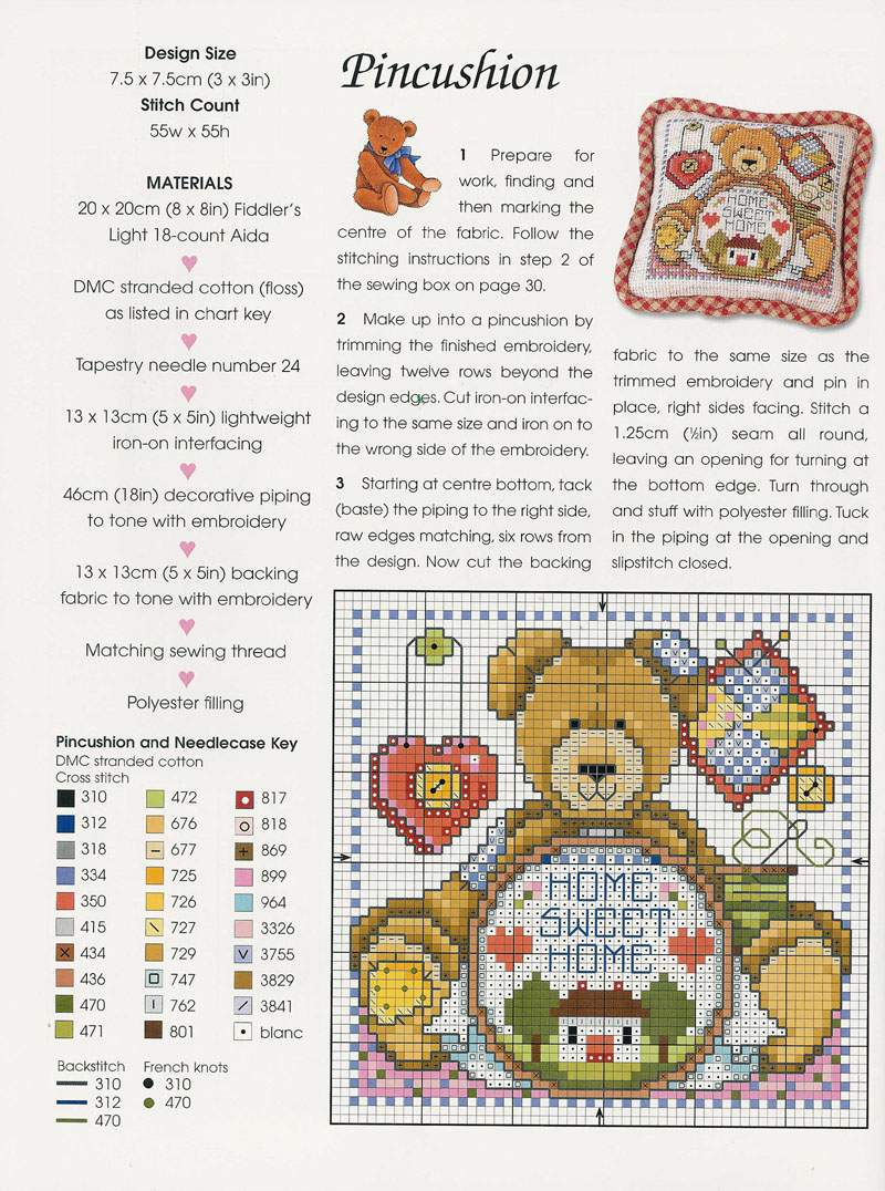 Schema punto croce Teddies 31