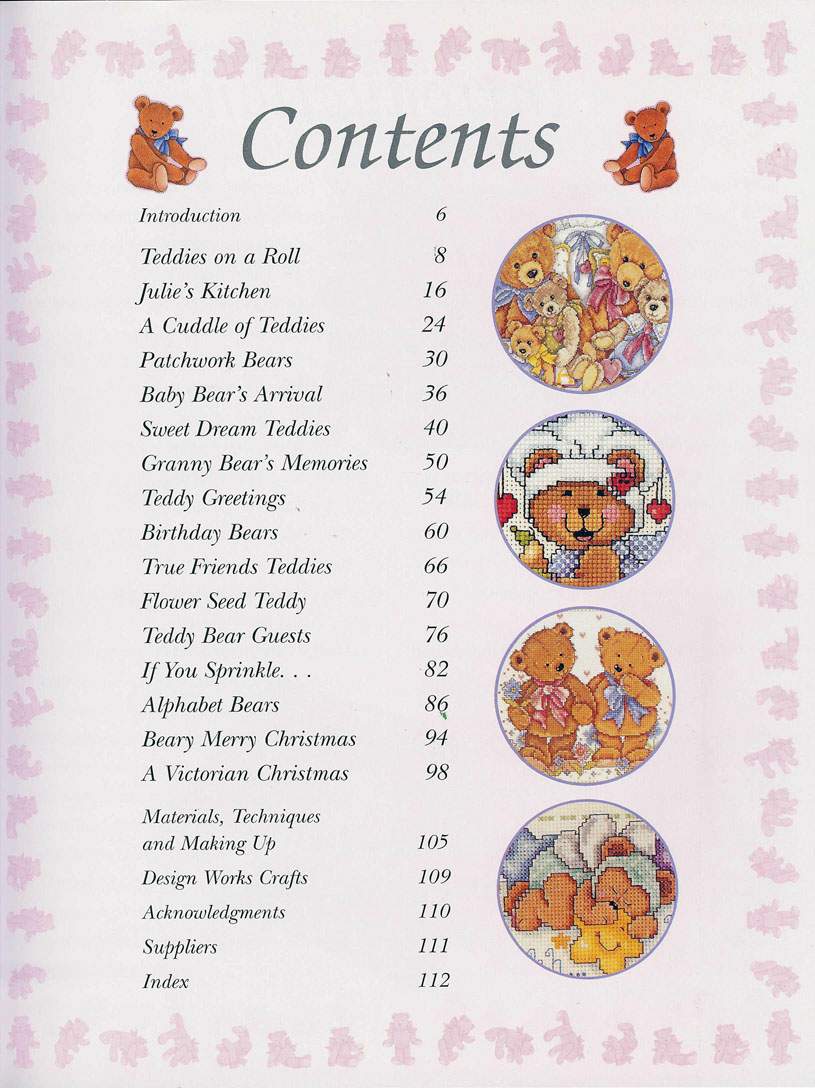 Schema punto croce Teddies 4