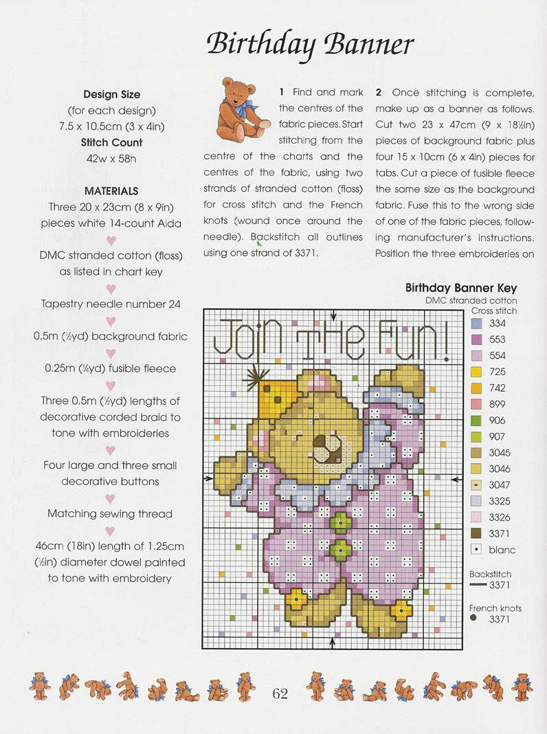 Schema punto croce Teddies 59