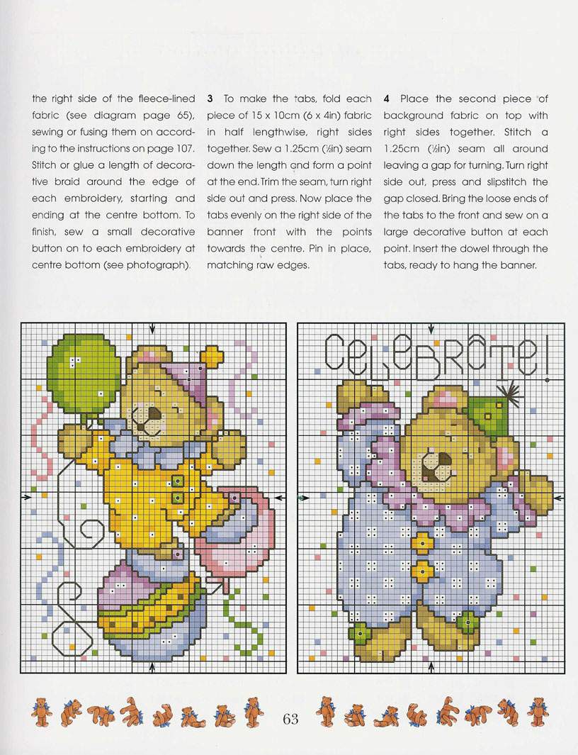 Schema punto croce Teddies 60