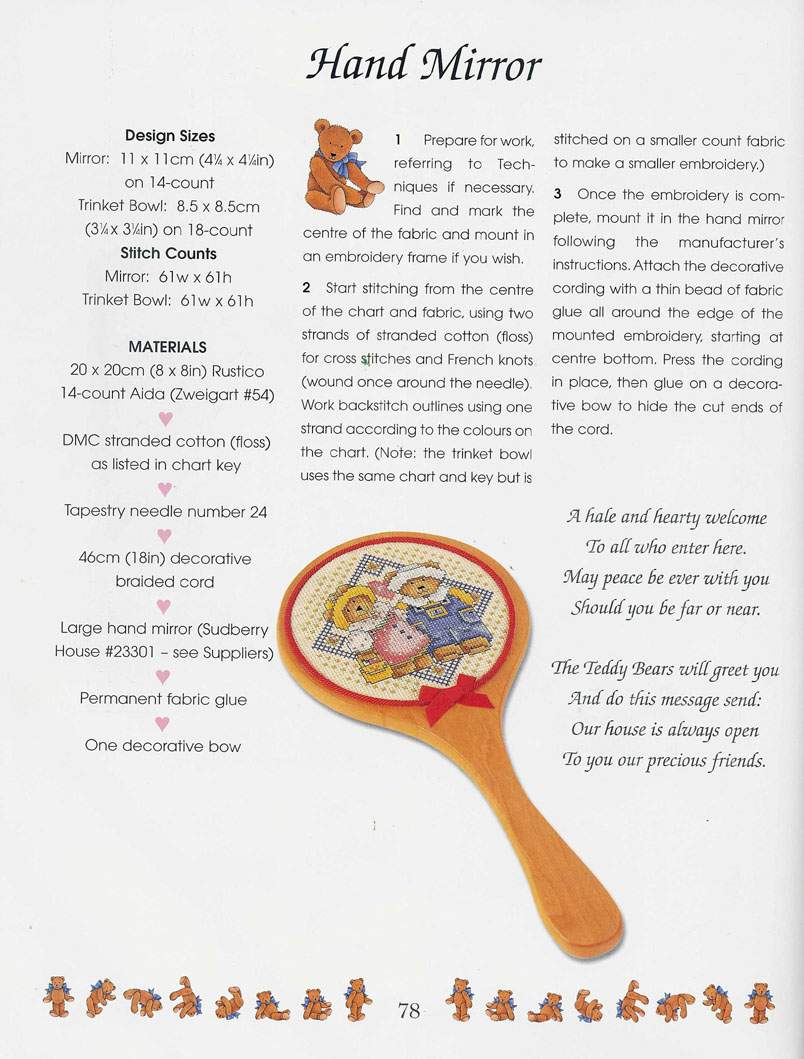 Schema punto croce Teddies 75