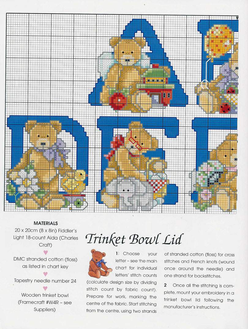 Schema punto croce Teddies 85
