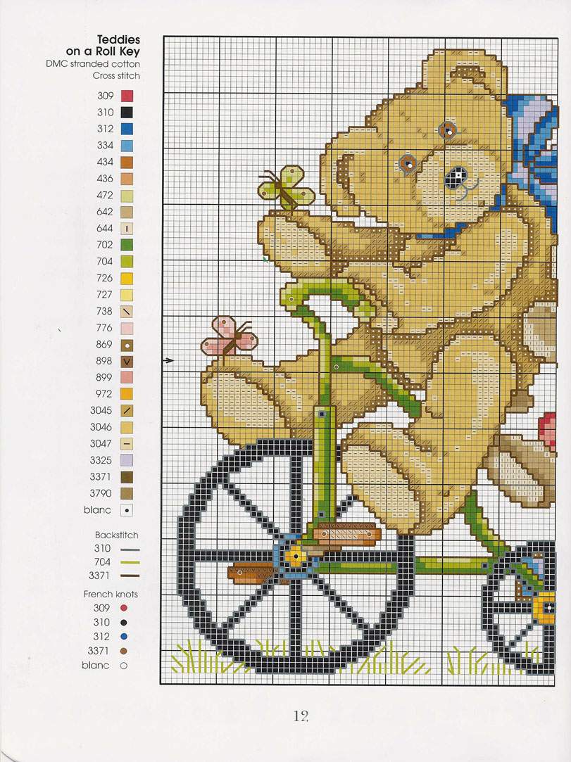 Schema punto croce Teddies 9