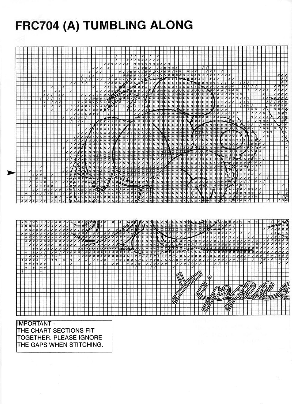 Schema punto croce Tumbling Along 2