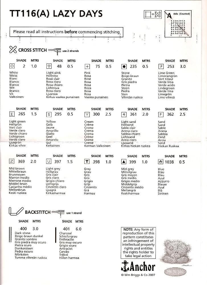 Schema punto croce Amaca 6