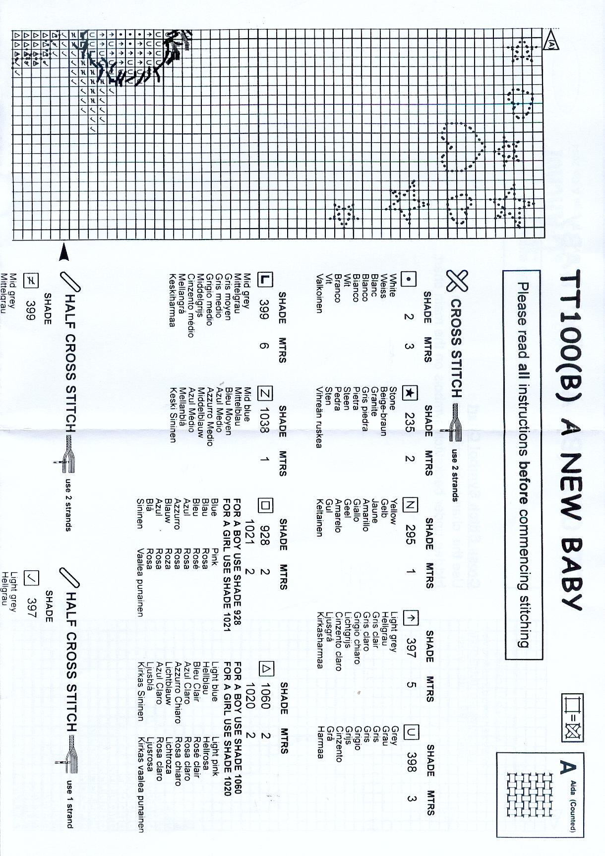 Schema punto croce Baby 6