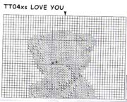 Schema punto croce Teddy Con Rosa 2