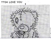 Schema punto croce Teddy Con Rosa 4