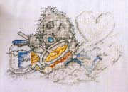 Schema punto croce Teddy Cuoco 1