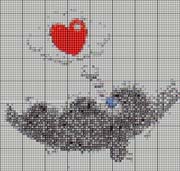 Schema punto croce Teddy Innamorato 2